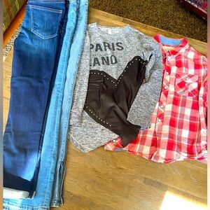 Girls’ clothes!! Fall lot of 2 shirts and 3 jeans!